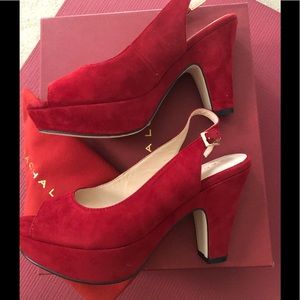 Sacha London sling backs suede 7.5 new